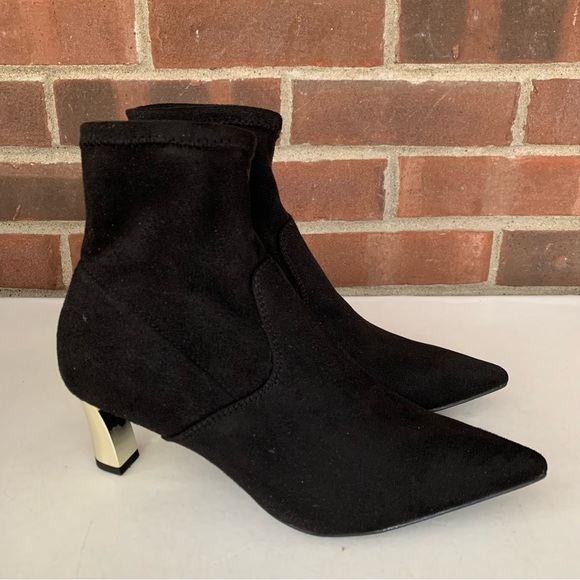ALFANI Womens Black Puffer Lug Sole Padded Belcalise Almond Toe Block Heel Zip-Up Boots Shoes M